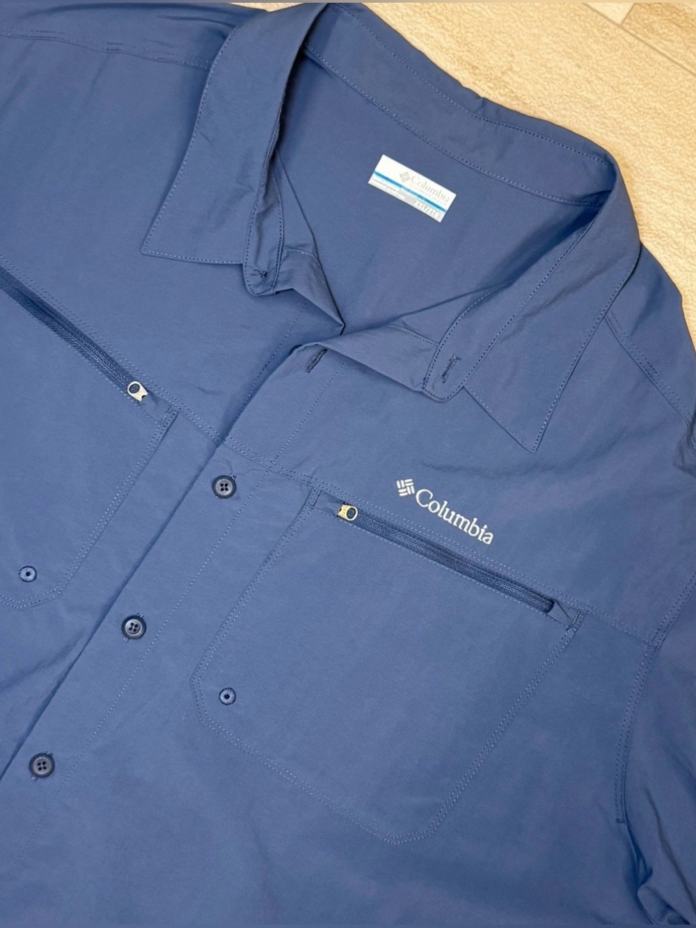 Columbia Mountaindale Short Sleeve Shirt Mens Size XXL Blue Hiking Fishing